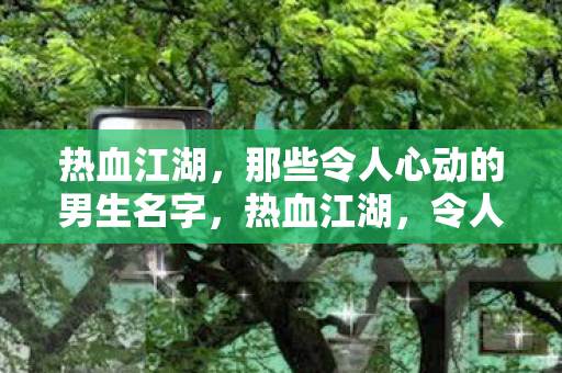 令人心动的男生名字大盘点图片