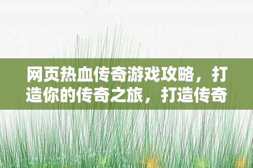 网页热血传奇游戏攻略图片