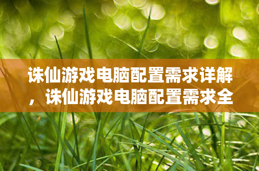 诛仙游戏电脑配置需求全解析图片