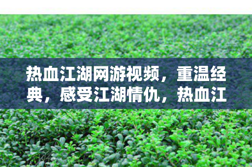 热血江湖网游经典重温图片
