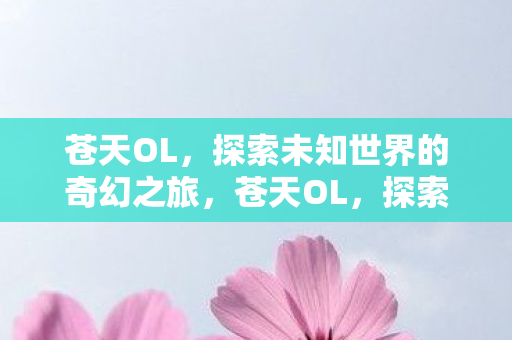 苍天OL，探索未知世界的奇幻之旅，苍天OL，探索未知世界的奇幻之旅