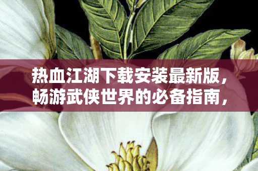 热血江湖下载安装最新版，畅游武侠世界的必备指南，热血江湖最新版下载，畅游武侠世界的必备指南