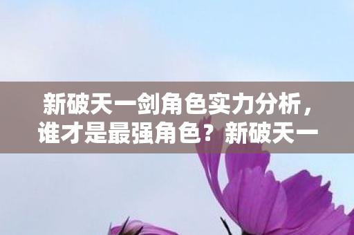 新破天一剑角色实力大比拼图片