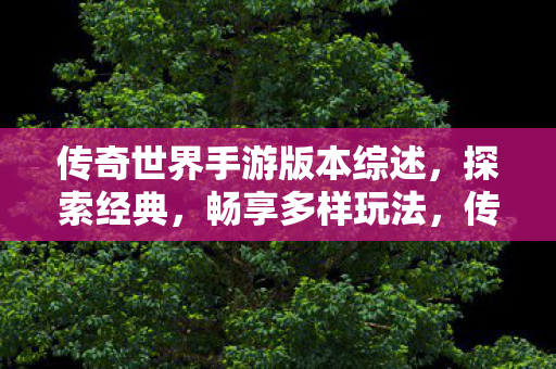 传奇世界手游版本综述图片