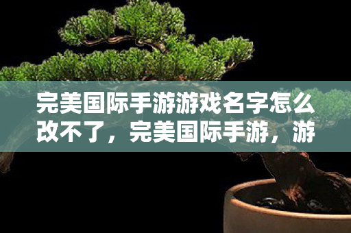 完美国际手游游戏名字怎么改不了,完美国际手游,游戏名字为何无法更改? 完美国际手游游戏名字怎么改不了,完美国际手游,游戏名字为何无法更改?