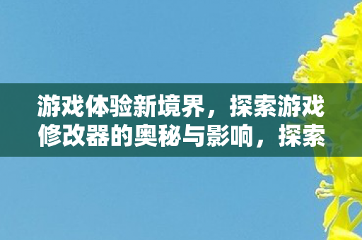 游戏体验新境界,探索游戏修改器的奥秘与影响,探索游戏修改器的奥秘与影响,开启游戏体验新境界 游戏体验新境界,探索游戏修改器的奥秘与影响,探索游戏修改器的奥秘与影响,开启游戏体验新境界