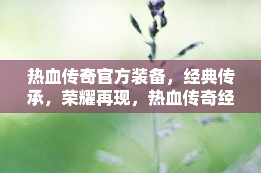热血传奇经典装备再现图片