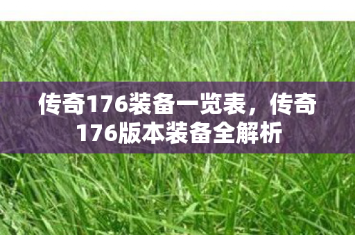 传奇176版本装备全解析图片