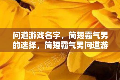 简短霸气男问道游戏名字推荐图片