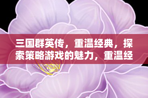 三国群英传,重温经典,探索策略游戏的魅力,重温经典策略游戏,探索三国群英传的魅力 三国群英传,重温经典,探索策略游戏的魅力,重温经典策略游戏,探索三国群英传的魅力