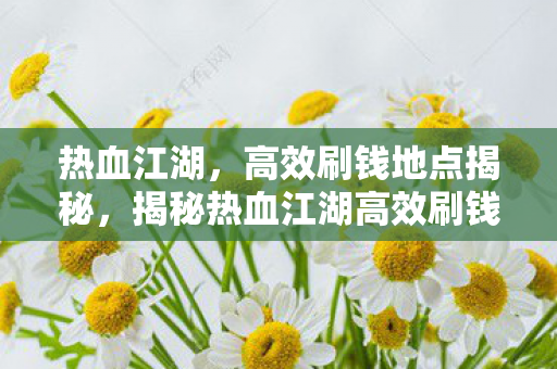 热血江湖,高效刷钱地点揭秘,揭秘热血江湖高效刷钱地点,助你轻松致富! 热血江湖,高效刷钱地点揭秘,揭秘热血江湖高效刷钱地点,助你轻松致富!