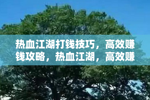 热血江湖打钱技巧图片
