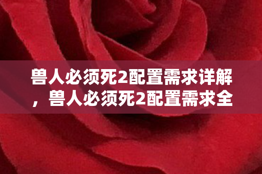 兽人必须死2配置需求详解,兽人必须死2配置需求全解析 兽人必须死2配置需求详解,兽人必须死2配置需求全解析