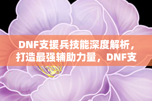DNF支援兵技能深度解析,打造最强辅助力量,DNF支援兵技能深度解析,打造最强辅助力量 DNF支援兵技能深度解析,打造最强辅助力量,DNF支援兵技能深度解析,打造最强辅助力量