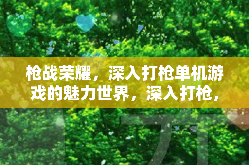 枪战荣耀，深入打枪单机游戏的魅力世界，深入打枪，枪战荣耀的魅力世界