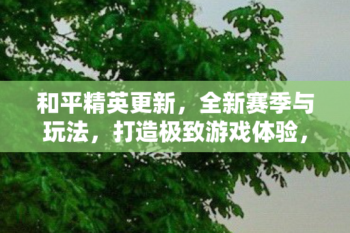 和平精英更新,全新赛季与玩法,打造极致游戏体验,和平精英全新赛季与玩法上线,打造极致游戏体验 和平精英更新,全新赛季与玩法,打造极致游戏体验,和平精英全新赛季与玩法上线,打造极致游戏体验