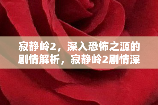 寂静岭2,深入恐怖之源的剧情解析,寂静岭2剧情深度解析,探索恐怖之源的真相 寂静岭2,深入恐怖之源的剧情解析,寂静岭2剧情深度解析,探索恐怖之源的真相